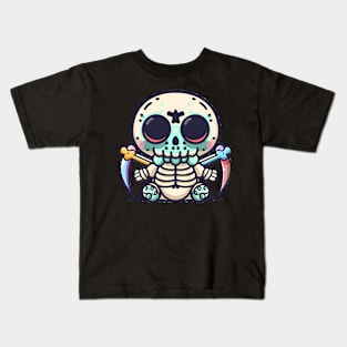 Kawaii warrior skeleton Kids T-Shirt